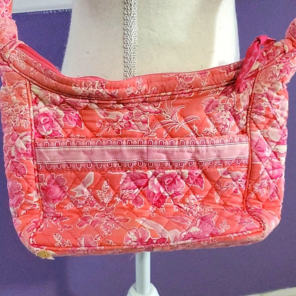 Vera Bradley pink salmon floral quilted crossbody bag - Picture 2 of 15